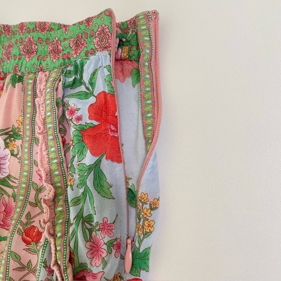 Tulle & Batiste Hosannah Culottes Floral Wide Leg Boho Ankle Pant Lotus M / L - Picture 11 of 16